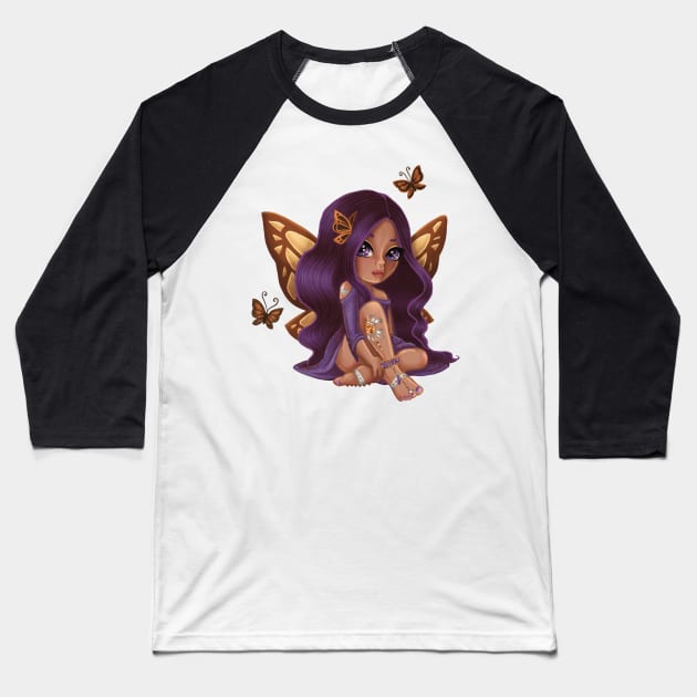 Bejeweled Butterfly Fairy Caramel Baseball T-Shirt by thewickedmrshicks